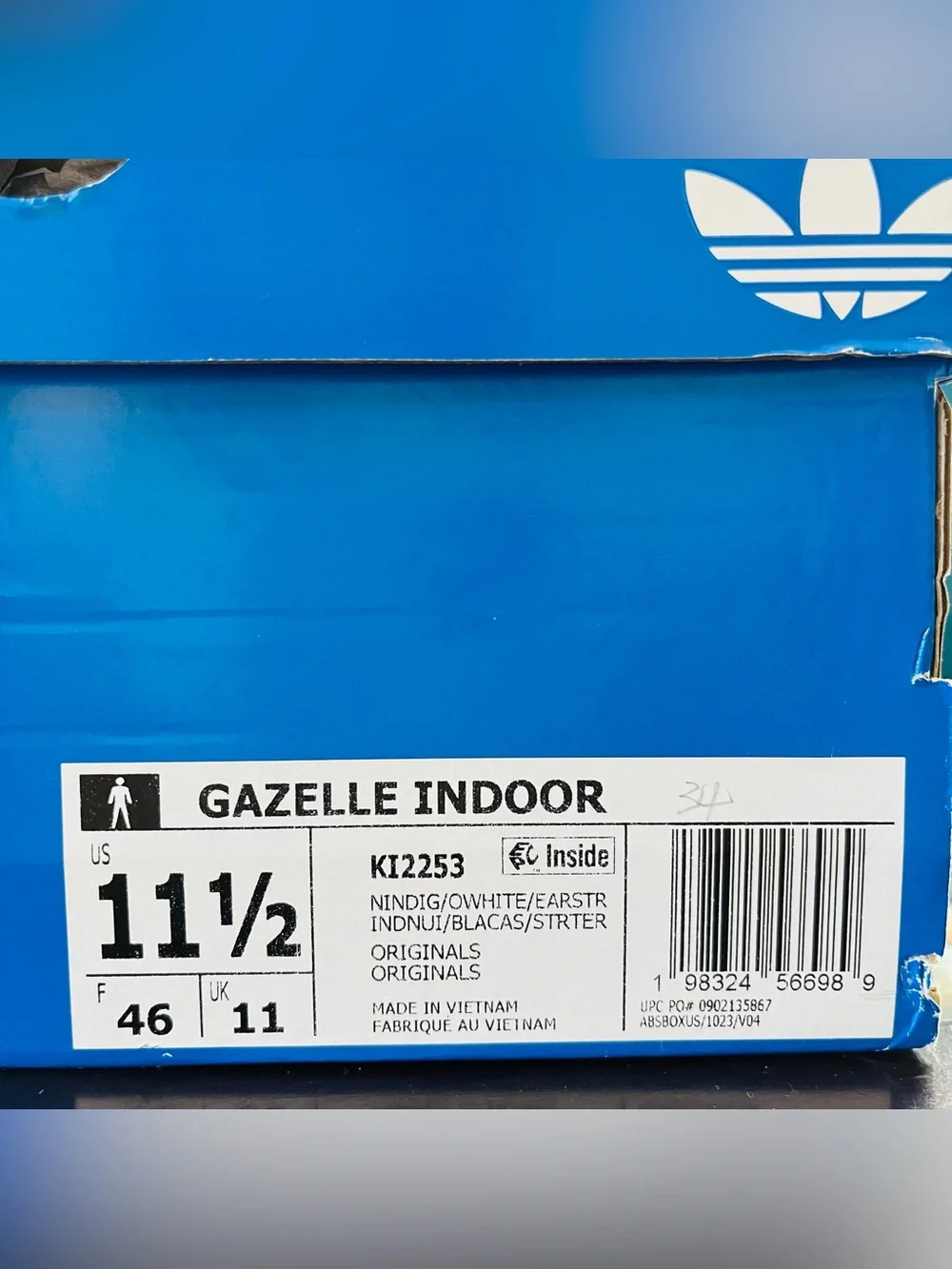 Sz 11.5 adidas Gazelle Indoor Sneakers Night Indigo KI2253 Men's